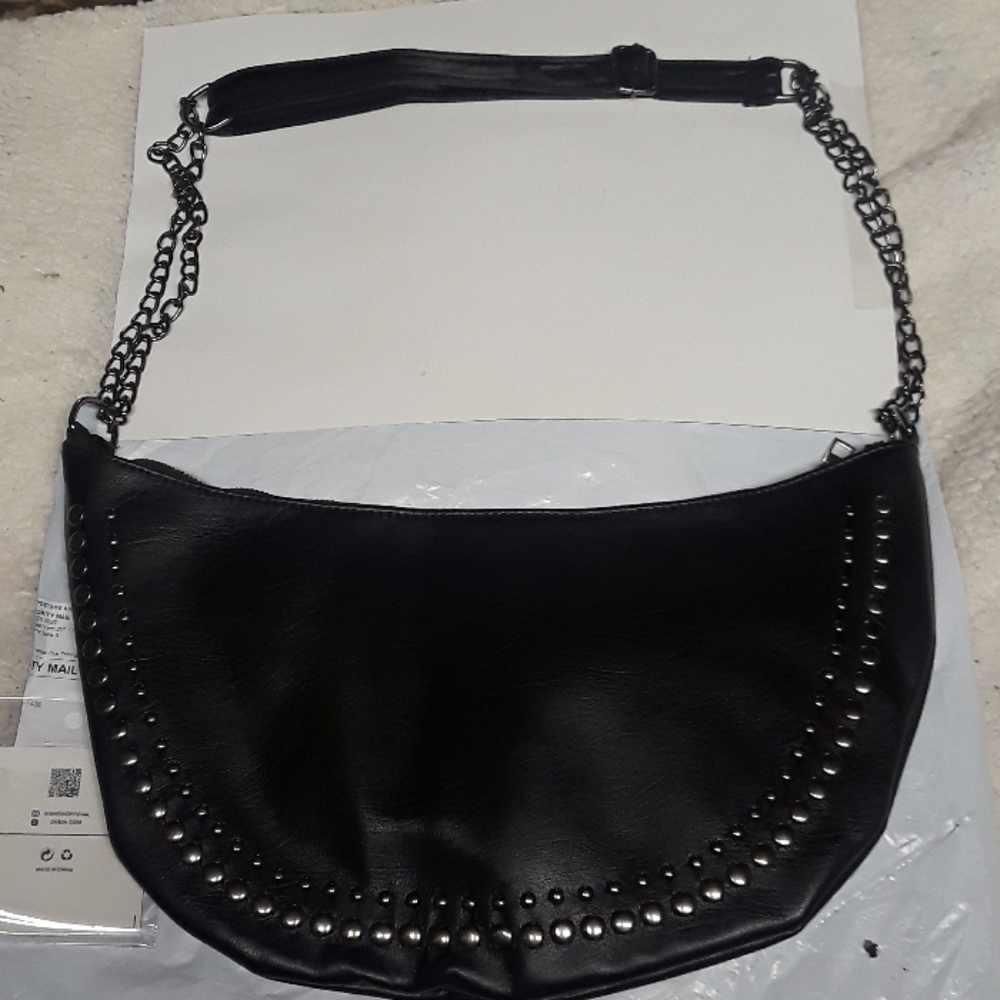 Faux Leather stud shoulder bag